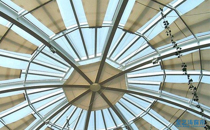 陽光房遮陽窗簾方案四:頂部戶外天棚簾+立面室外電動(dòng)卷簾